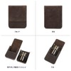Hiram Brown Crazy Horse Leather Magnetic Split Design Pen Storage