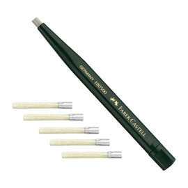 Faber-Castell 180300 Rotary Pen with Glass Eraser, Barrel Colour: Green + 5 Refills 180600
