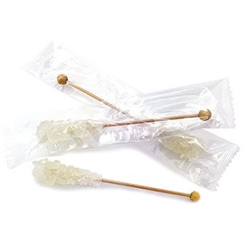 Dryden & Palmer Swizzle Sticks, Rock Candy Sticks - 5.75", White, Wrapped (Pack of 30)