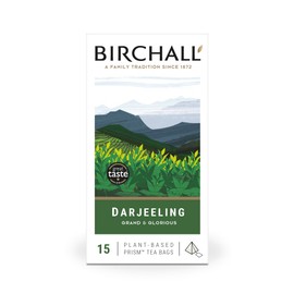 Birchall Tea Bags, Darjeeling Herbal Tea Gift Set, Black Tea Bursting with Full Flavour, Perfect Vegan Gifts, 15 Plant Based Prism Tea Bags