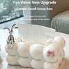 Decorative Tissue Box with Beaded Feet Cosmetic Tissue Box, White,