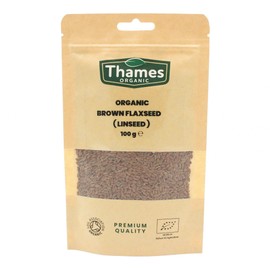 Organic Brown Flaxseed High Fiber, Omega-3s, Non-GMO, 100% Natural, Vegan, No Additives or Preservatives, Superfood – Thames Organic 100g