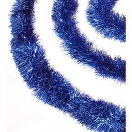 Northlight Shiny Festive Christmas Hanukkah Foil Tinsel Garland Unlit-8 Ply, 50', Blue