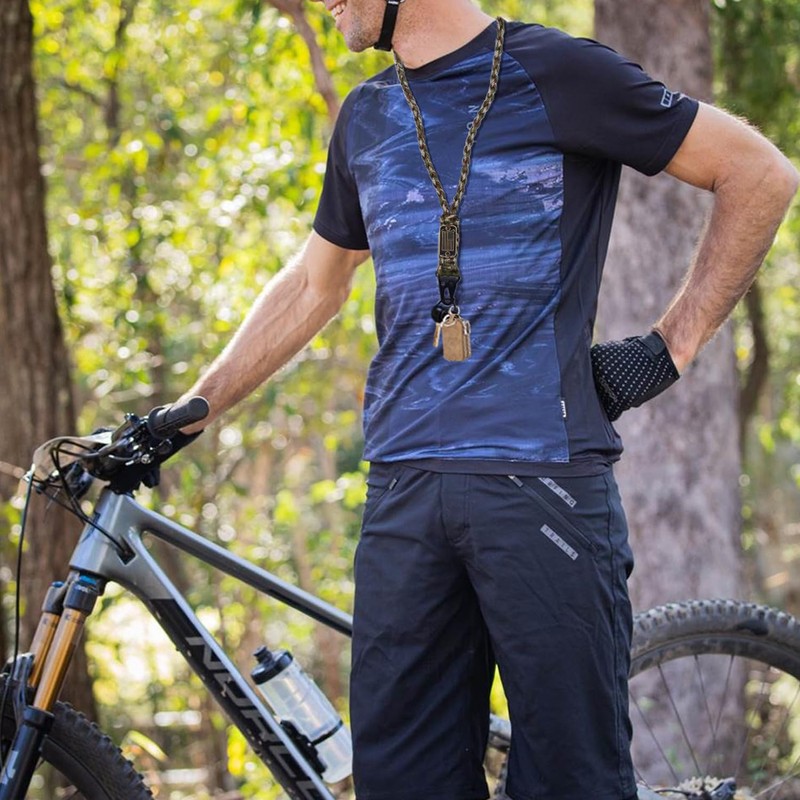 2 Pcs Heavy Duty Paracord Lanyard Necklace, 550 Braided Keychain