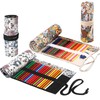 Pack of 2 Canvas Pen Roll, Rolling Pencil Case, 36