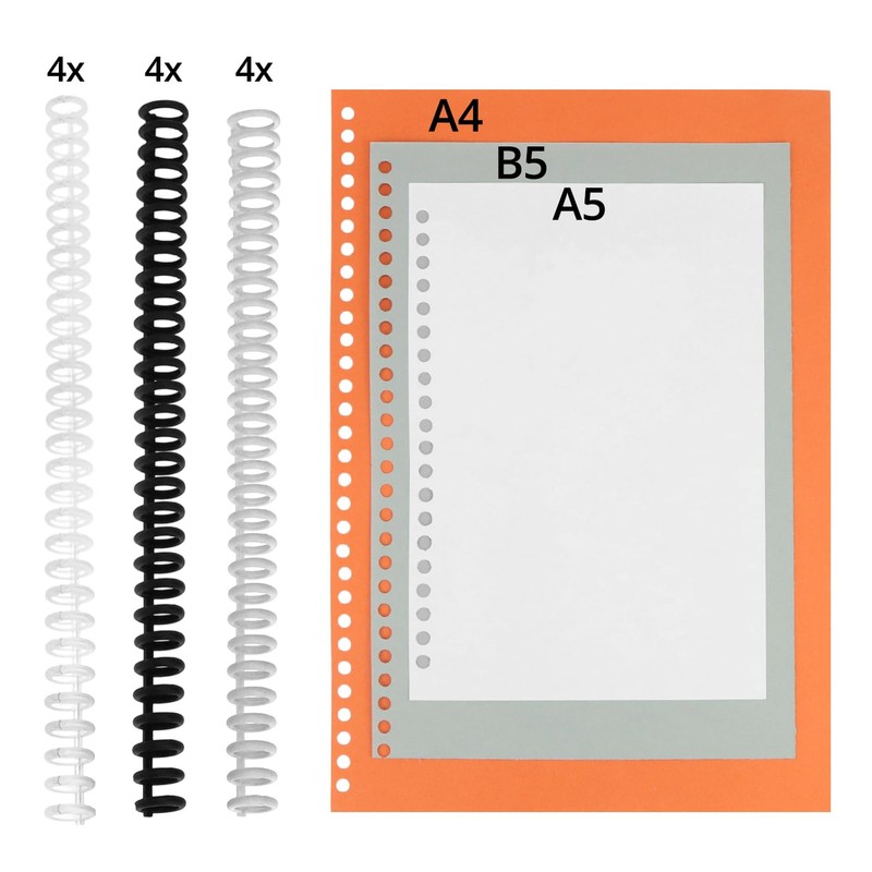 QWORK® 10 Holes Binder for Planners, Suitable for A4/B5/A5 Paper,