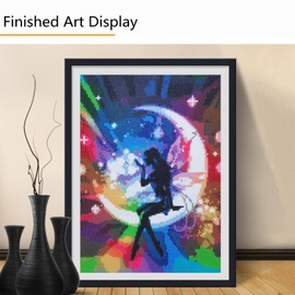 eGoodn Diamond Painting Kit for Adults 12x16 Inches / 30x40cm Butterfly Fairy Moon Girl Diamond Art Beginner DIY Crafts Kit Full Round Drill