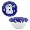 Made in Japan SET of 2 Japanese 3"D Soy Sauce Bowls Blue Maneki Neko Lucky Cat Made in Japan