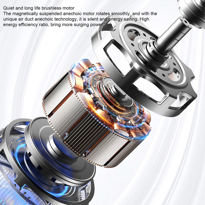 Handheld Fan Quiet Foldable Brushless Motor Digital Display 3600mah 3