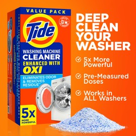 Tide Washing Machine Cleaner by Tide, Washer Machine Cleaner with Oxi for Front and Top Loader Washer Machines, Deep Cleaning Residue & Odor Eliminator, 21 Month Supply