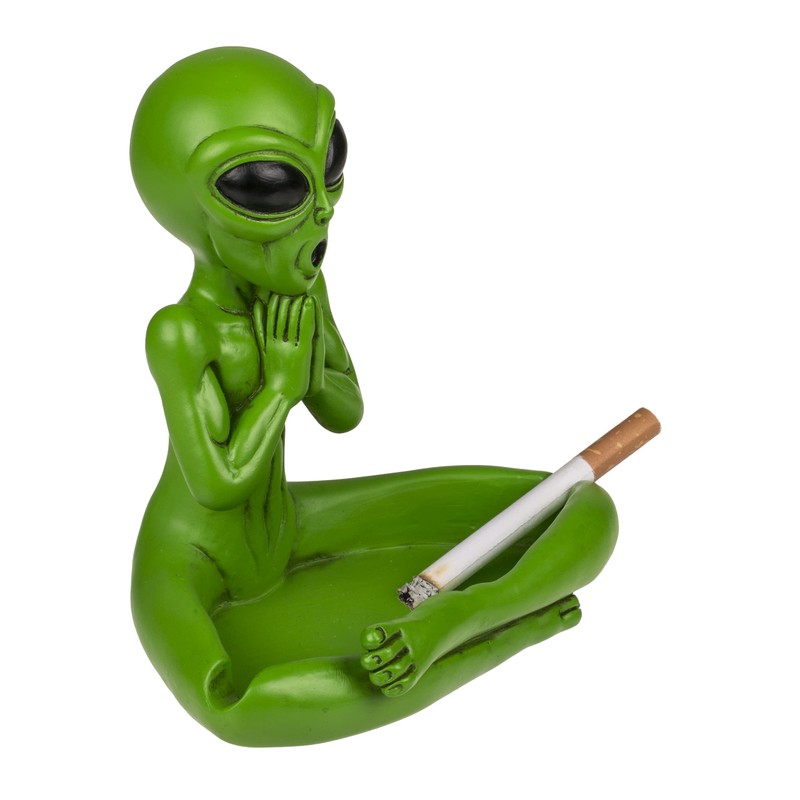 MIK Funshopping Alien Ashtray, Smoking Ashtray (Alien in Yoga Pose)