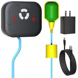 Water Level Alarm, Sump Pump Alarm, Water Level Sensor Detector, 90dB Siren, LED Strobe, IP44 Waterproof, Easy-Install, Protect Home from Water Damage (Non-WiFi)