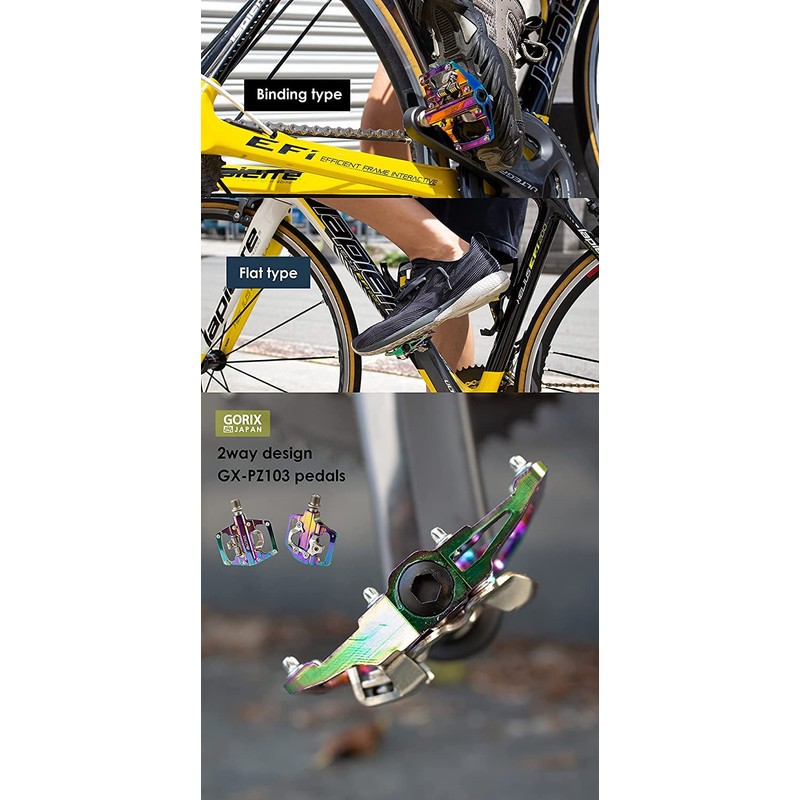 GORIX GX-PZ103 Bicycle Pedal, Binding Pedal, Single-Sided Flat Pedal, Double-Sided