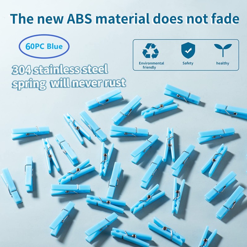 60PCS Baby Shower Clothespin Games Boy Plastic Mini Clothes Pins