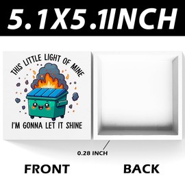 Dumpster Fire Desk Decor Accessories This Little Light of Mine Funny Office Decor Inspirational Coworker Gifts Wooden Box Sign Plaque Table Decorations for Home Office