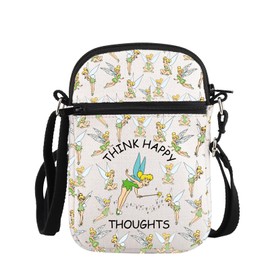 PLITI Tinkerbell Gifts Peter Pan Inspired Gift Pixie Lover Gift Think Happy Thoughts Fairy Tale Crossbody Bag For Women (Happy Thoughts ZCbagCA)