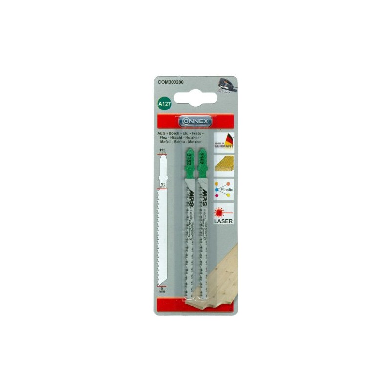 Connex COM300280 Jigsaw Blade Cross-Ground/Conical for Extreme Curves of Chrome-Vanadium