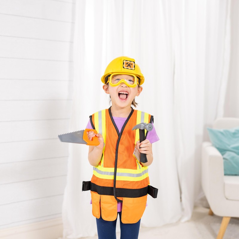 Melissa & Doug Construction Worker Role Play Costume Dress-Up Set