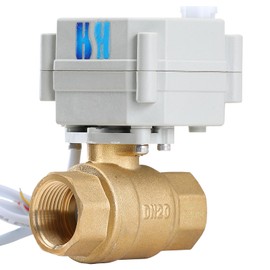 HSH-Flo 3/4" 2 Way 12VDC Brass NPT Reverse Polarity 2 Wires On/Off Motorized Electrical Ball Valve