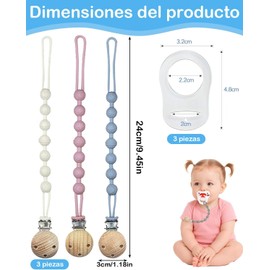 Porta Chupones Para Bebe 6 Piezas, Clip Para Chupon De Bebe Y Porta Chupon, Set Completo Con Colores Suaves Para Uso Diario Y Viajes, Ideal Para Padres De Bebes 0-24 Meses
