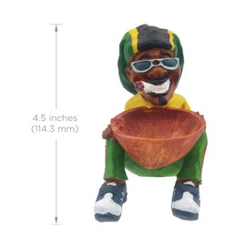 Rasta Figurine Ashtray, Jamaican Man Smoking Joint, Cool Cigar Ashtray Gag Gift (RM51)