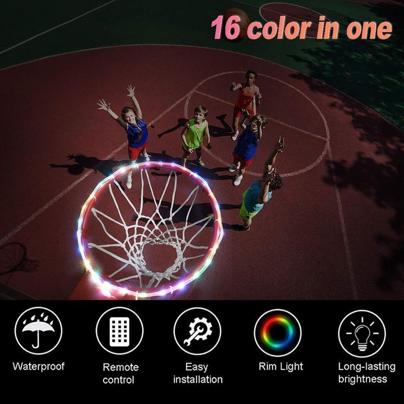 LED Basketball Hoop Lights Remote Control Basketball Rim LED Light
