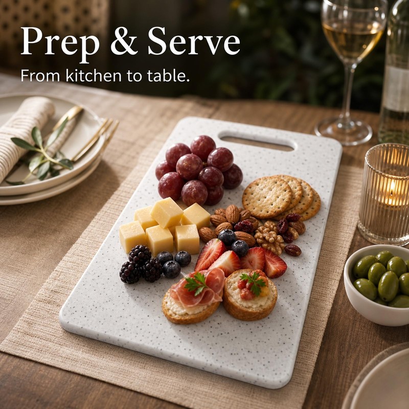 2PCS 15cmx25cm Small Chopping Board,Plastic Chopping Board(White)