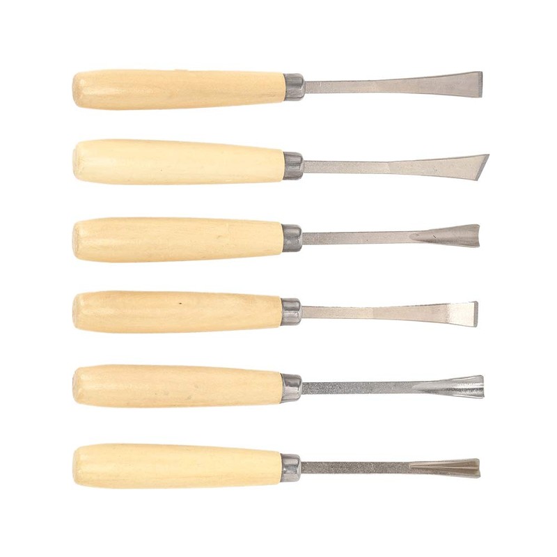 6pcs Carving Tool Kit Semicircle Wood Carving Hand Chisel Tool