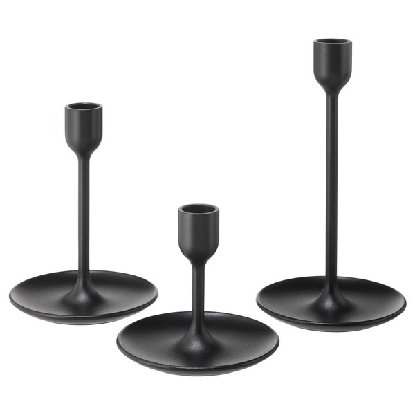 IKEA.. 403.421.34 Fulltalig Candlestick, Set of 3, Black