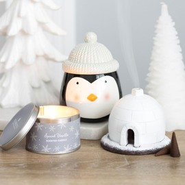 Winter Igloo Incense Cone Burner - Handcrafted Ceramic, Smoke Dispersion, Festive Holiday Decor, for Aromatherapy Enthusiasts, 5.5 Inch