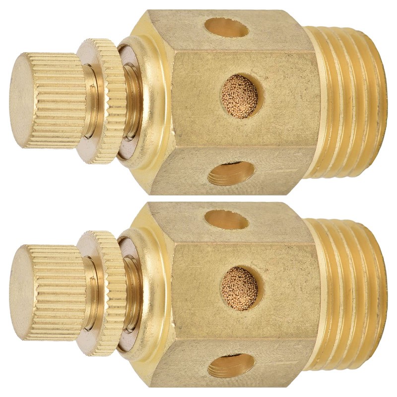 Pneumatic Silencer Brass Air Outlet Adjustable Throttle Silencer 1/2 Inch