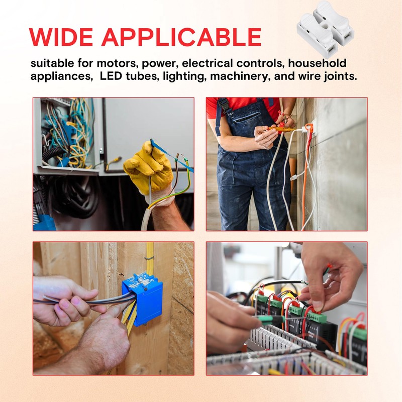 80PCS CH2 Quick Connector Stable Quick Electrical Cable Clamp Terminal