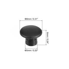 uxcell 1000Pcs Screw Hole Plugs, 5mm(3/16") Dia Plastic Snap in Shelf Button Flush Type Caps for Furniture Cabinet Cupboard, Black