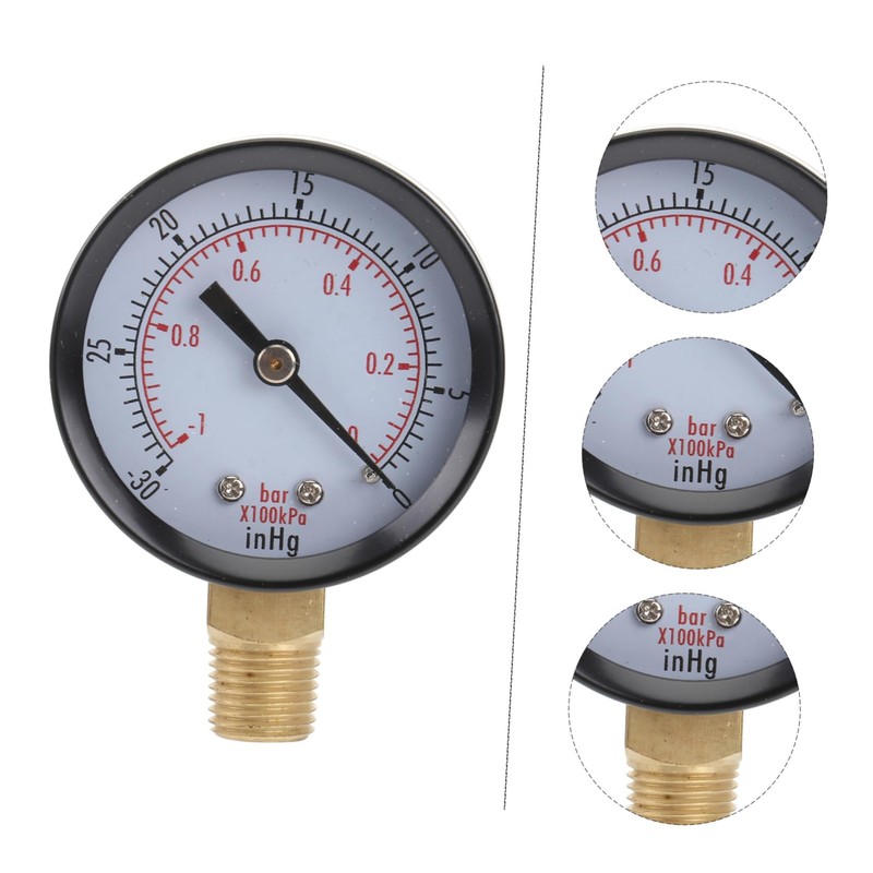 TEHAUX 0-30inhg Vacuum Gauge Tester for Air Oil Water Gas
