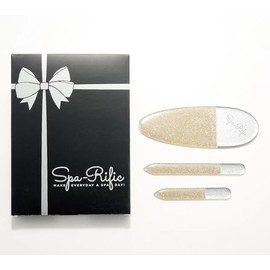 Spa-Rific Juego De 3 Limas Nano: Limas Profesionales De Cristal Resistentes Con Estuche - Herramientas Reutilizables De Cristal Para Manicura Y Pedicu