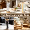 Acrylic Straw Dispenser with Bamboo Lid 25cm Clear Straw Holder