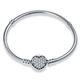 Pandach Women's Bracelet, 925 Sterling Silver Snake Link Bracelets for Valentine's Day, Mother's Day, Birthday, Christmas, Gift for Women, Girlfriend, Mum, CMB061, Sterling Silver