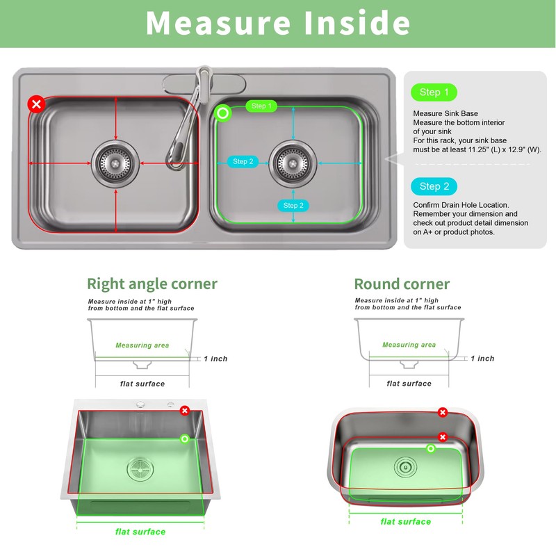 SunnyPoint 304 Stainless Steel Sink Protector Rack – Rust-Resistant Grid