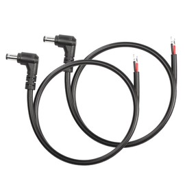 DC 5.5 x 2.1mm 90 Degree Right Angle YACSEJAO Power Cable, 18 AWG, Male Plug to Bare Wire Open End Power Wire Supply Repair Replacement Cable for CCTV Security Camera, LED Strip Light（2PCS)