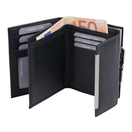 Avanco Women's Leather Snap Purse 12 x 9 x 2,5 cm Black