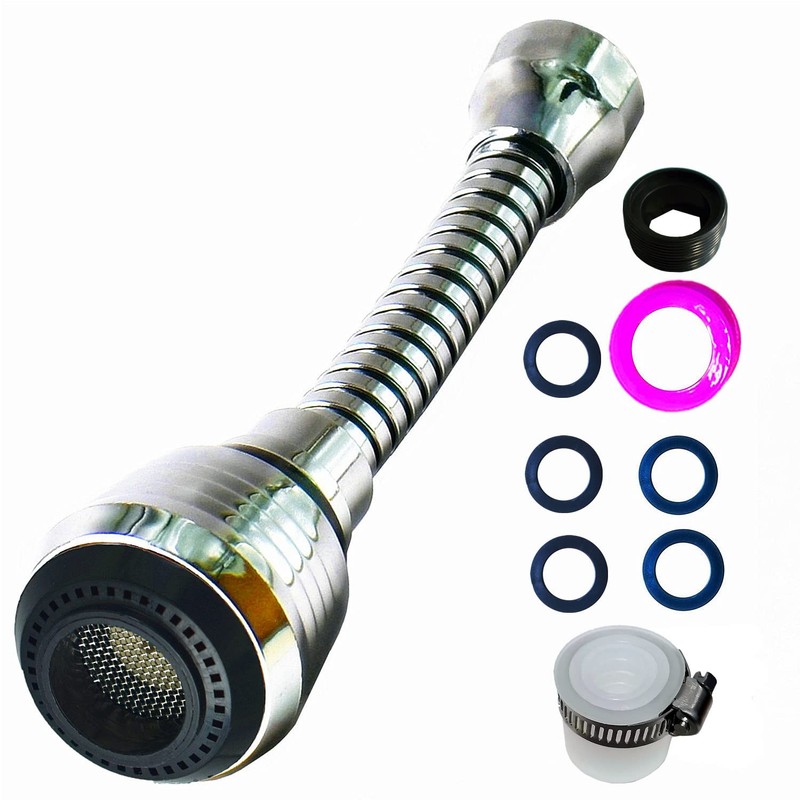 Faucet Sprayer Attachment Flexible Tap Extension Aerator 360 Degree ABS