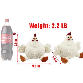 Sanlykate Fabric Decorative Door Stopper, 2.2LB Cute Interior Animal Doorstops, Anti Collision Heavy Duty Door Stoppers for Home, Book Stopper Weighted Floor Wall Protector, Chicken White