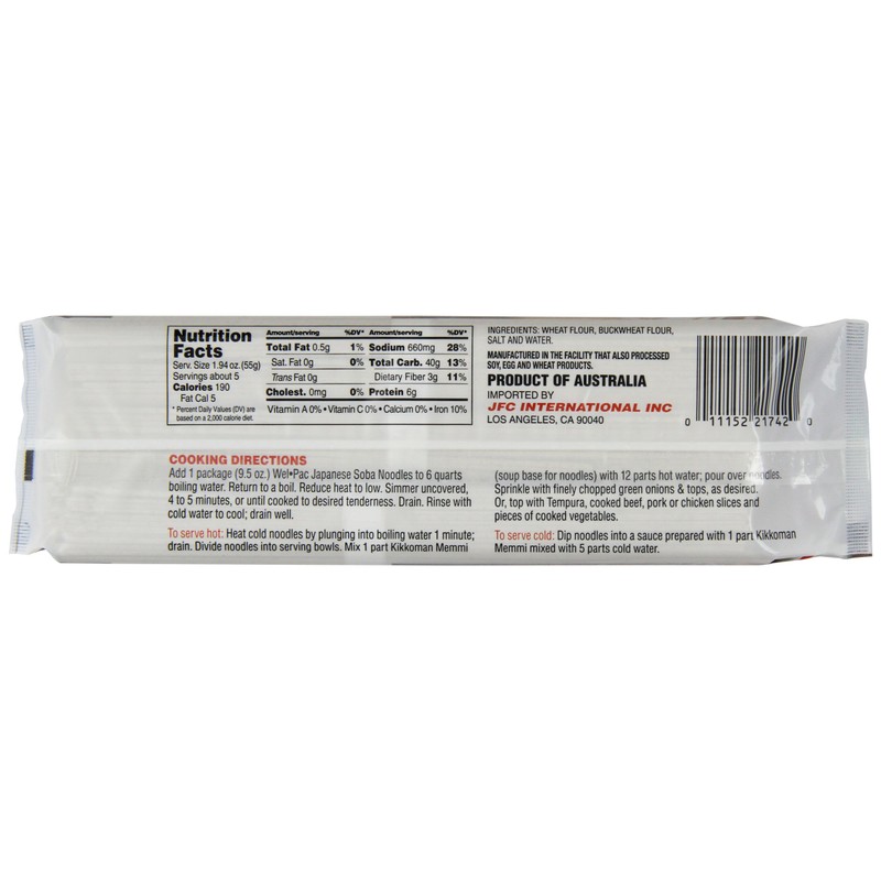 Welpac Soba Noodles, 9.5 Ounce (Pack of 12)