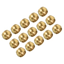 PATIKIL 6mm Tube Brass Compression Sleeve Ferrules, 5 Pack Brass Compression Fittings