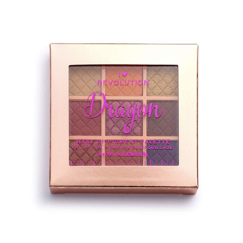 Revolution Beauty London, Fantasy, Makeup Pigment Palette, Dragon, 9 Shades,