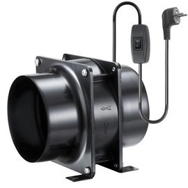 Moonjor 100 mm Axial Duct Fan, 119 m³/h Extractor Fan with On/Off Switch for Garage, Tool Room, Office, Grow Tent