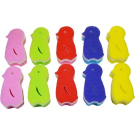 Yamato Chemical Industry Kitchen Sponge Penguin Set of 5 Colors (Pink, Light Green, Red, Blue, Yellow), Made in Japan, Approx. 4.5 x 2.2 x 1.4 inches (11.5 x 5.5 x 3.5 cm), Set of 5 Colors, Total of