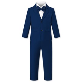 SANGTREE Conjunto de traje de caballero para niños, 3 meses a 9 años, 2# Azul oscuro, 9-12 meses