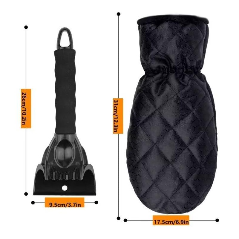 Mulor Ice Scraper with Glove for Car Windscreen for De-icing