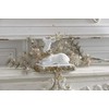 K&K Interiors 8 Inch White and Gold Glittered Sitting Reindeer